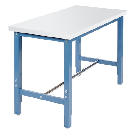 Global Industrial 48x24 Adj. Height Workbench, Square Tube Leg, Plastic Safety Edge BL 249405BL